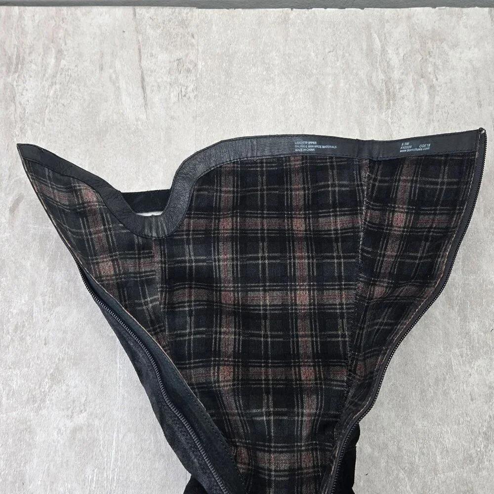 Born Knee High Boots‎ Size 8.5 Black Suede Equestrian Western Riding Tall Buckle
